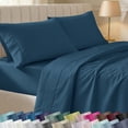 thumbnail image 1 of California Design Den Queen Bed Sheet Set - 400 Thread Count 100% Cotton Sheets, Soft Sateen, Durable Bedding with Deep Pockets - Peacock Blue, 1 of 9