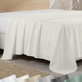 thumbnail image 1 of California Design Den Queen Flat Sheet Only - 400 Thread Count 100% Cotton Sateen, Soft and Breathable - Ivory (Pale Tone), 1 of 10