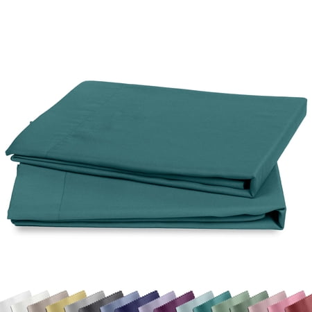 California Design Den Soft 100% Cotton Pillow Cases Set of 2 Standard Size - Sateen Bedding, Fits Standard & Queen Pillows - Teal