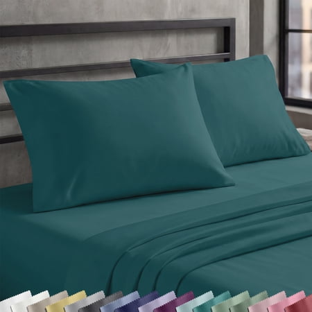 California Design Den Soft 100% Cotton Pillow Cases Set of 2 Standard Size - Sateen Bedding, Fits Standard & Queen Pillows - Teal