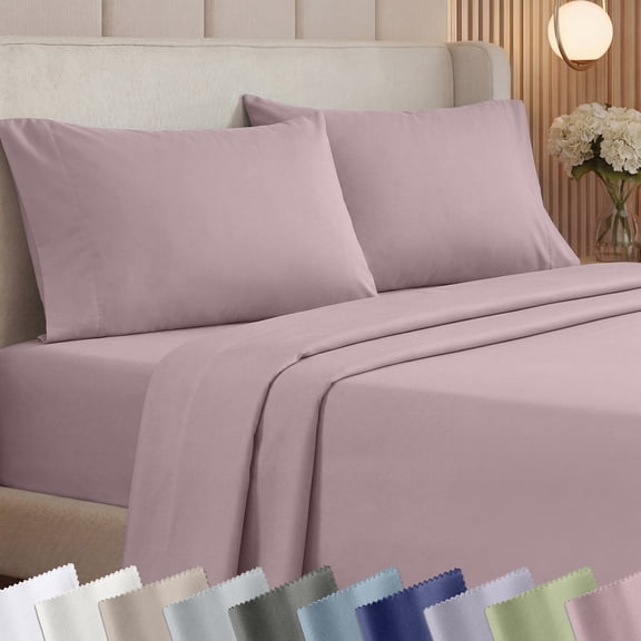 California Design Den Soft and Thick 100% Cotton King Sheets Set - 1000 Thread Count Sateen, Deep Pocket Durable Bedsheets - Sepia Rose