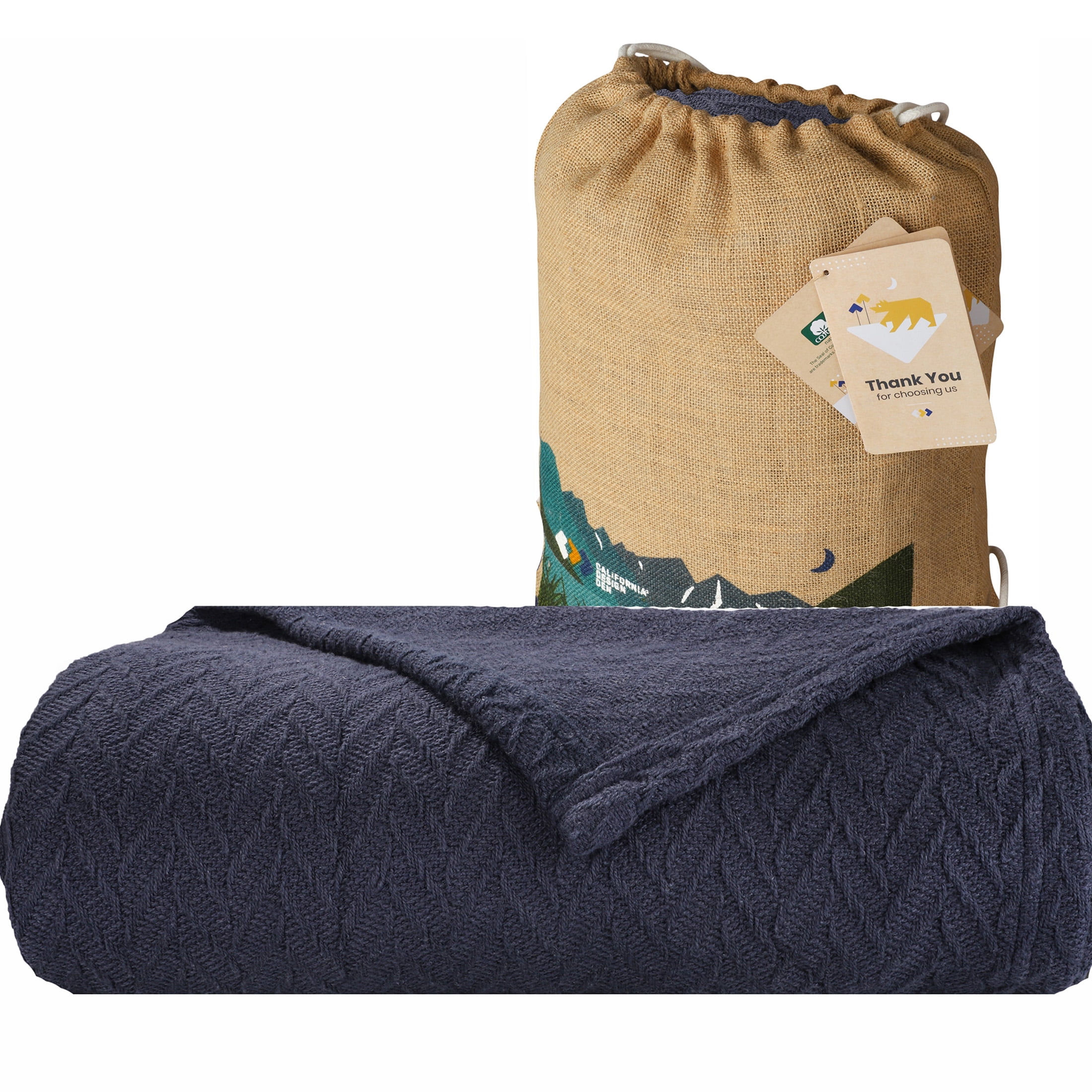 California Design Den Softest Cotton Blanket 100 Cotton AllSeason