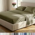 thumbnail image 1 of California Design Den Split King Sheet Set - 500 Thread Count 100% Cotton Sheets, Soft Sateen, Deep Pockets - Pamelo Olive, 1 of 9