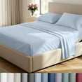 thumbnail image 1 of California Design Den Split King Sheet Set - 800 Thread Count Sateen, 100% Cotton Sateen Durable Sheets with Deep Pockets - Blue (Grey Tone), 1 of 9