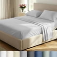 thumbnail image 1 of California Design Den Split King Sheet Set - 500 Thread Count 100% Cotton Sateen, 5 Piece Set with 2 Twin-XL Fitted Sheets with Deep Pocket, Light Grey, 1 of 9