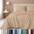 thumbnail image 1 of California Design Den Split King Sheets Cotton Set - 600 Thread Count 100% Cotton Sateen, Adult 5 Piece Bed Set - Golden Tan, 1 of 10