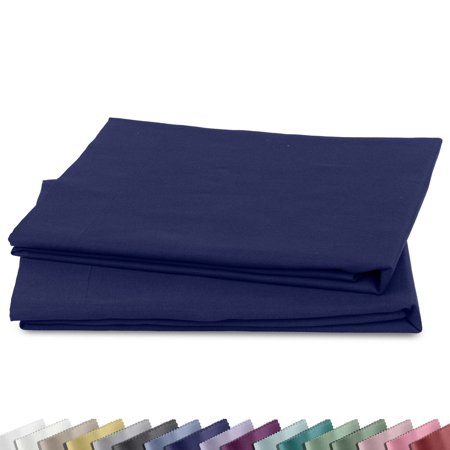 California Design Den Standard Pillow Cases, 100% Cotton Pillow Cases, Set of 2 Soft Sateen Weave Pillowcase Set, Designed for Standard/Queen Pillows, Navy Blue