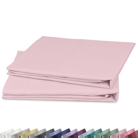 California Design Den Standard Pillow Cases, 100% Cotton Pillow Cases, Set of 2 Soft Sateen Weave Pillowcase Set, Designed for Standard/Queen Pillows, Pink