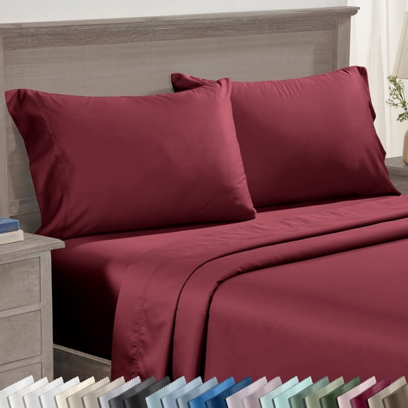 California Design Den Standard / Queen Pillow Cases Set of 2 - 600 Thread Count Sateen, 100% Cotton, Fits Standard and Queen Pillows - Brick Red