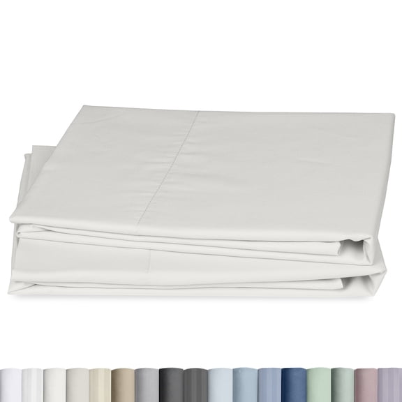 California Design Den Standard Size Pillowcases Set of 2 - 500 Thread Count, 100% Cotton Sateen, Fits both Standard & Queen Pillows - True Ivory