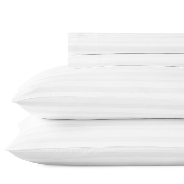 500-Thread-Count 100% Cotton Sheet, White Queen-Sheets Set Soft u0026 Cooling