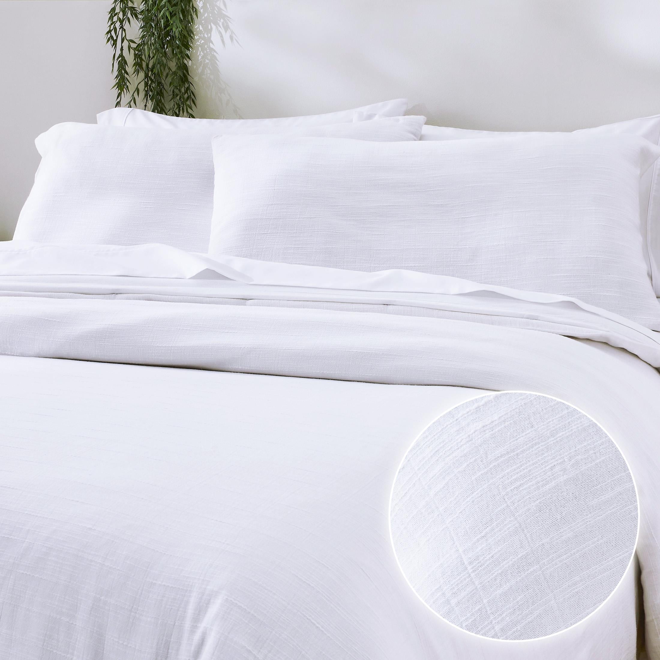 California Design Den Textured Oversized King Duvet Cover & Sham Set, 3