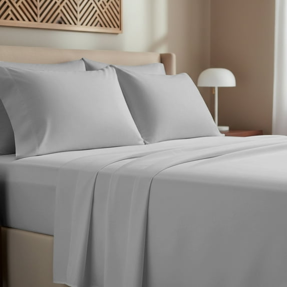 California Design Den, 100% Cotton, 3-Piece Twin Bed Sheet Set, Light Grey