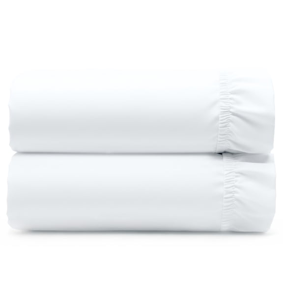 California Design Den Twin Fitted Sheet Only 2 Pack - Soft 100% Cotton Sheets, Sateen, 12" Pockets, All Around Elastic - White