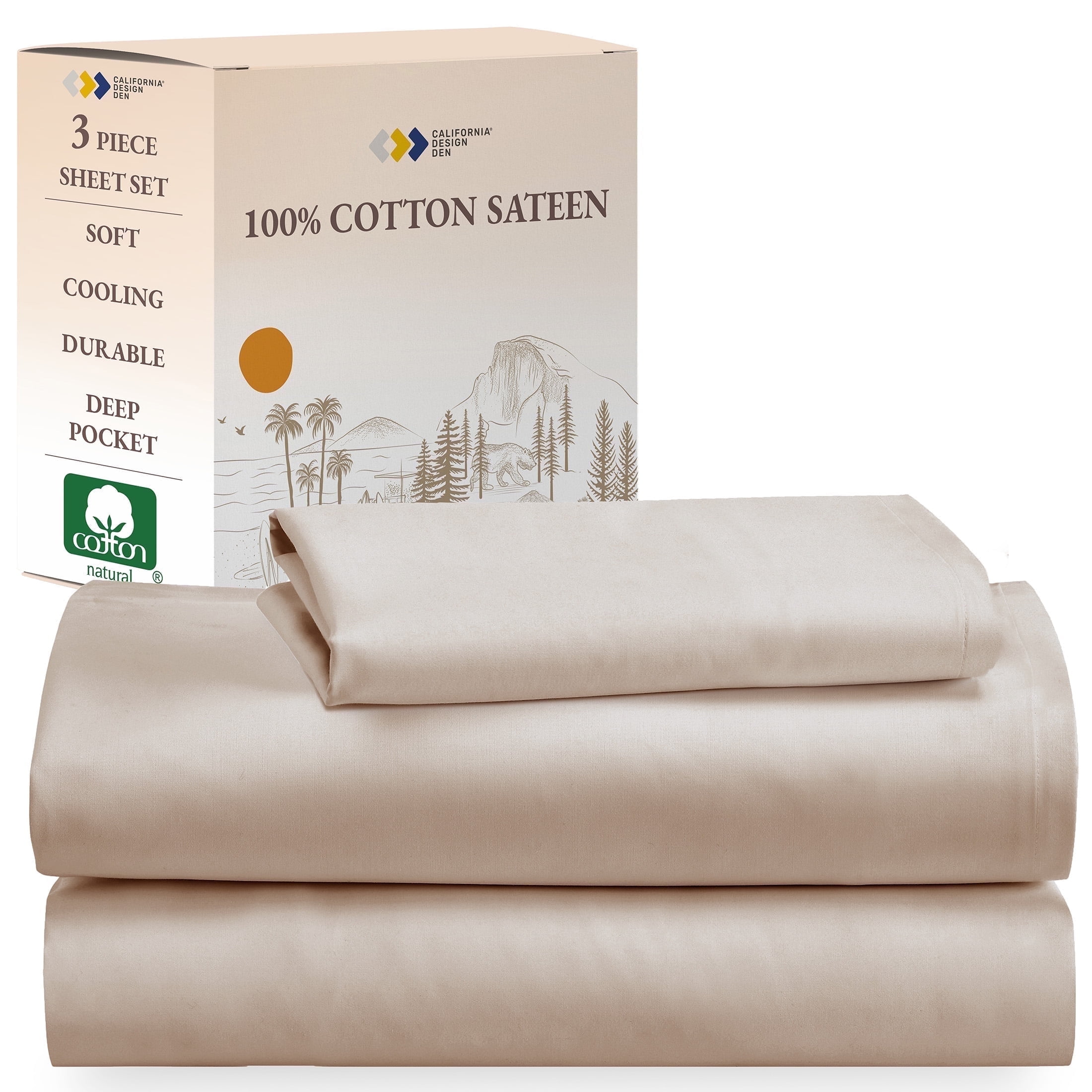 California Design Den Twin Sheet Set 100 Cotton Bed Sheets Set