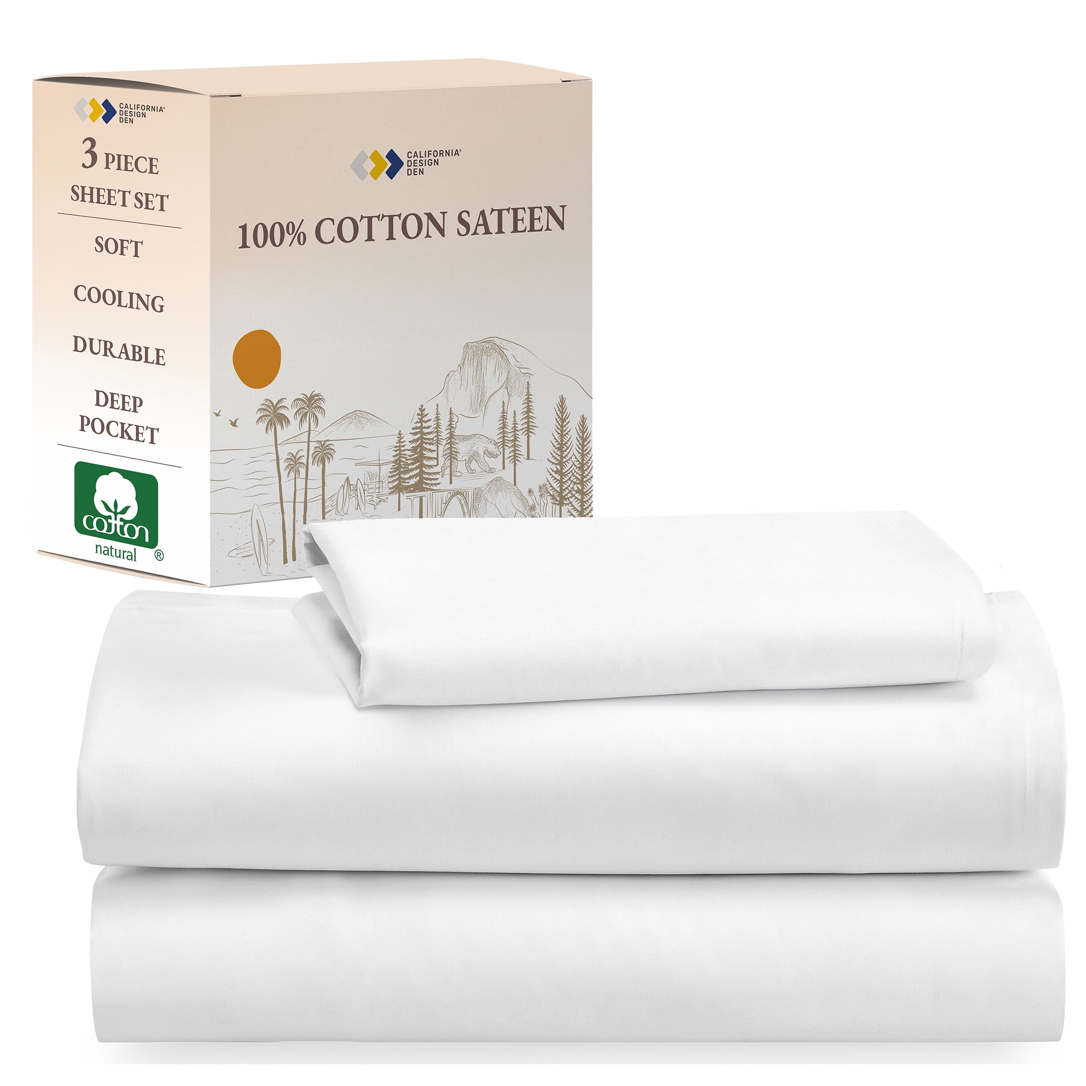 California King Bright White Microfiber Deep Pocket Sheet Set