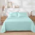thumbnail image 1 of California Design Den 400 Thread Count 100% Cotton Sateen Twin Sheet Set - Seafoam, 1 of 11