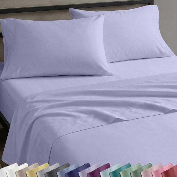 California Design Den, 100% Cotton, 3-Piece Twin Bed Sheet Set, Lavender