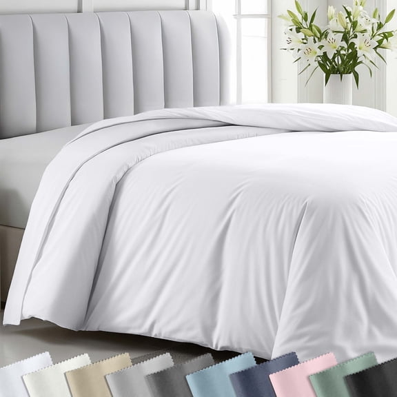 California Design Den Twin / Twin XL Duvet Cover Only - 400 Thread Count 100% Cotton, Soft Sateen, Quality Comforter Cover - White