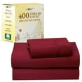 thumbnail image 1 of California Design Den Twin XL Bedsheets Set - 400 Thread Count 100% Cotton Bed Sheets, Sateen, 3 Piece Deep Pocket Set - Fiery Red, 1 of 8