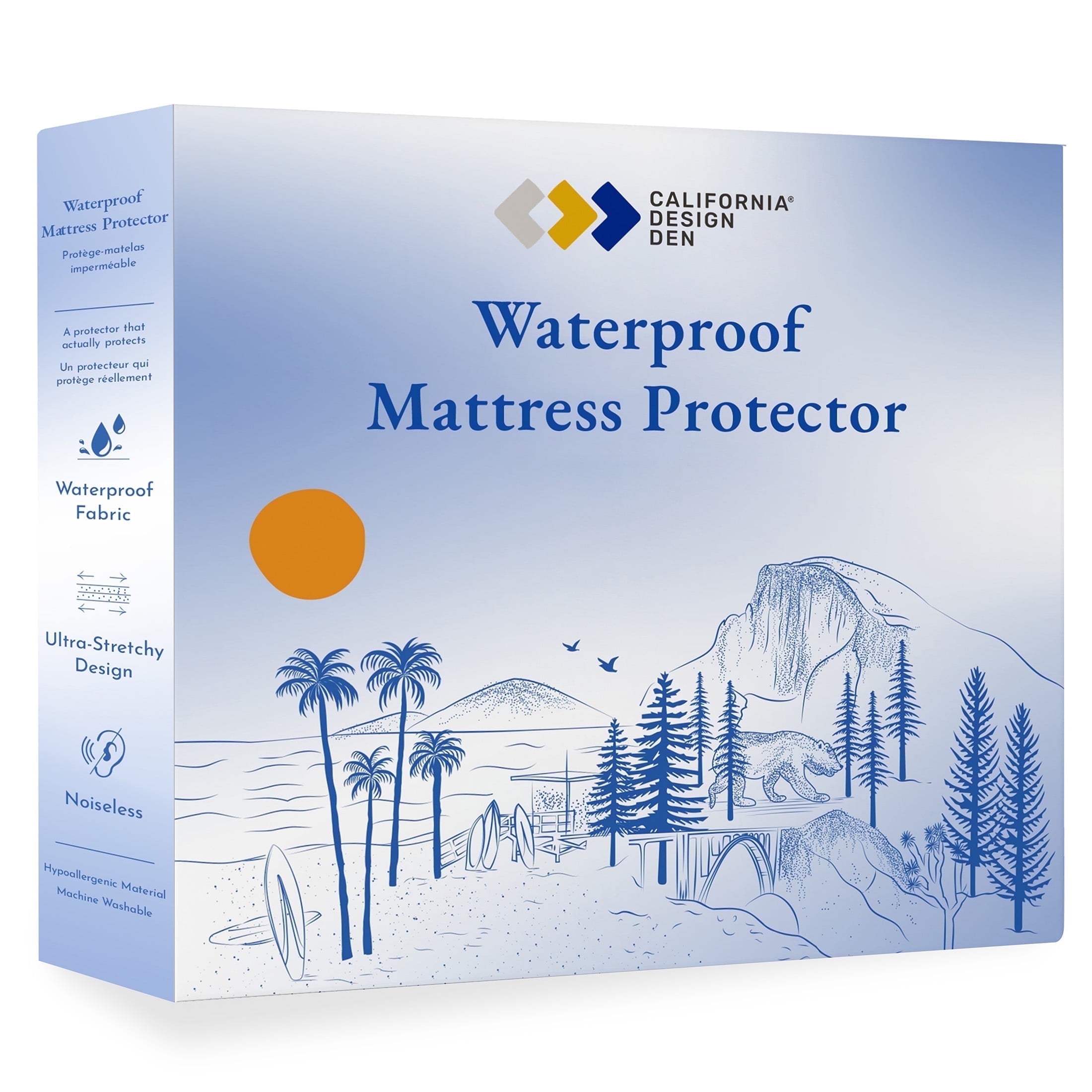 California King White Bamboo Waterproof Mattress Protector