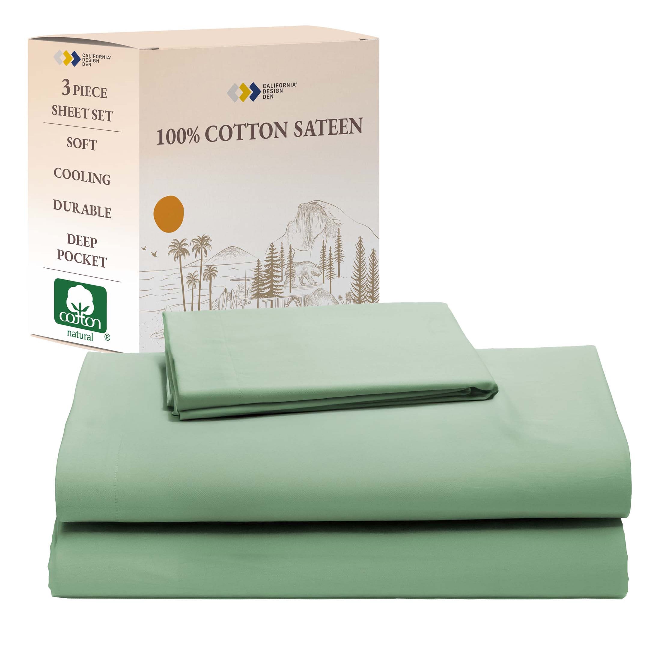 California Design Den, 100% Cotton, 3-Piece Twin XL Sheet Set, Frosty ...