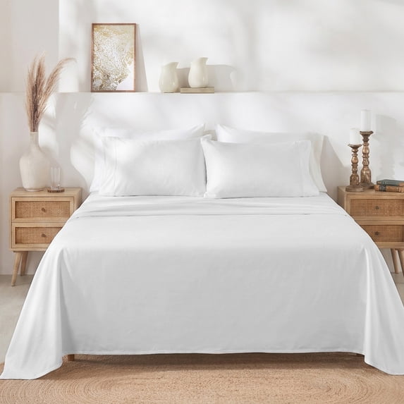 California Design Den 400 Thread Count 100% Cotton Sateen Twin XL Sheet Set - Antique White