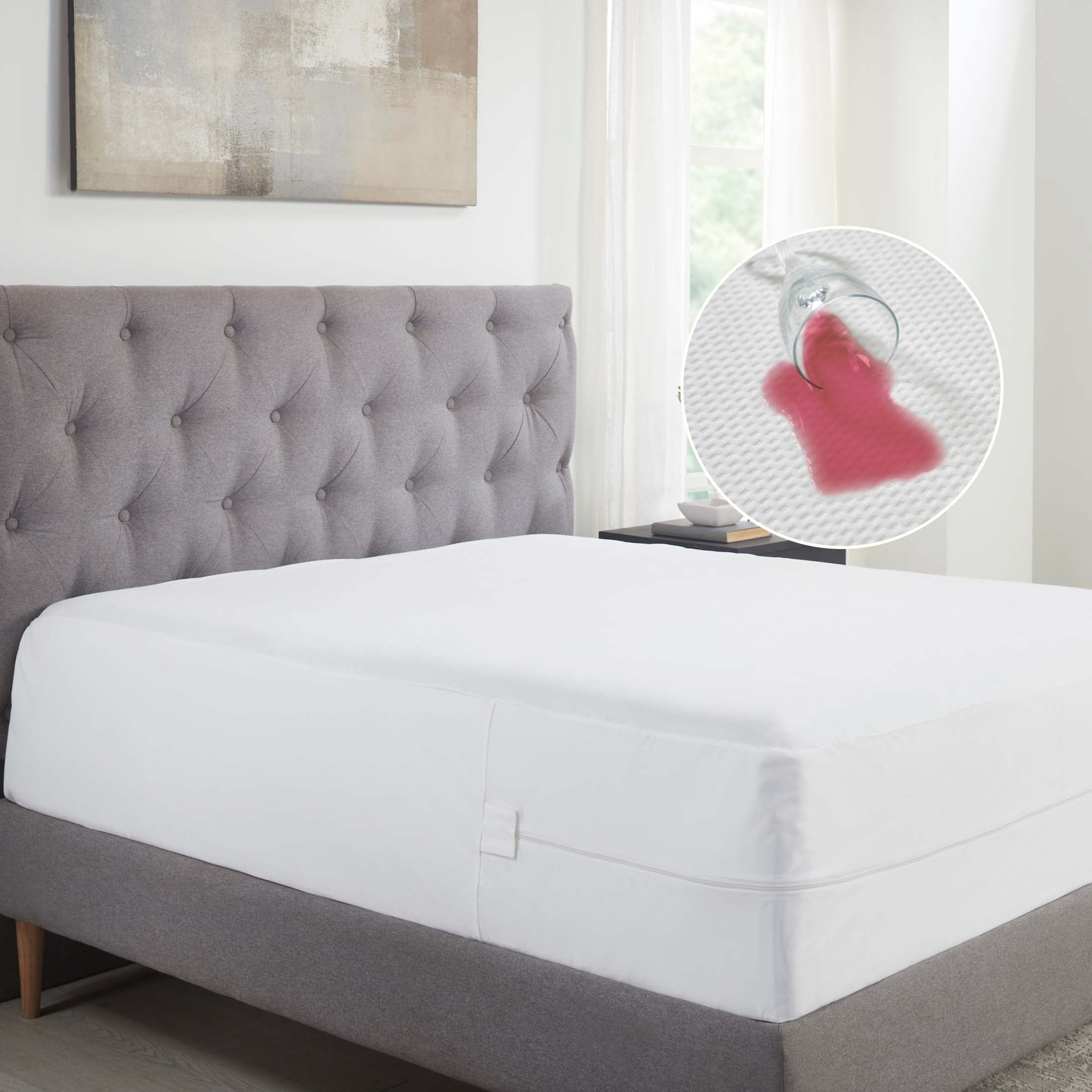 Full Size White Waterproof Zippered Mattress Encasement