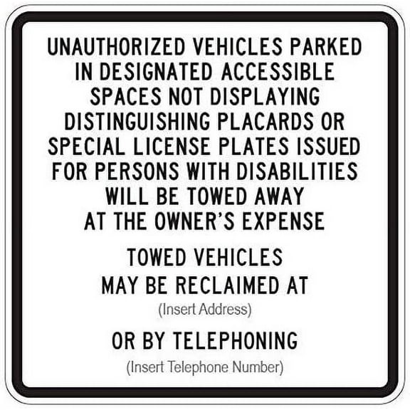 California Disabled Parking Sign R100B, 24"x24" 0.063 Aluminum EGP Reflective -Pre drilled holes