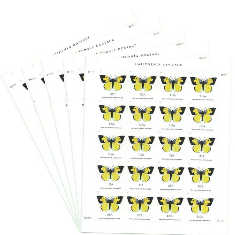 California Dogface Butterfly 1 Sheet of Twenty (Two-ounce) Forever USPS Postage Stamp Celebrate Wedding (20 Stamps)