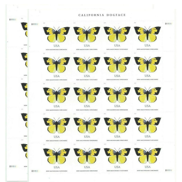 California Dogface Butterfly USPS 2 Ounce Postage Stamp 2 Sheets of 20 US  Forever Postal First Class Non-Machineable Wedding Celebration Anniversary  Flowers Party (40 Stamps) 