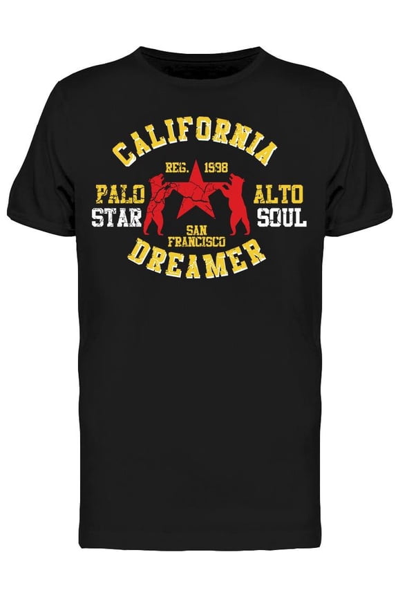 California, Dreamer. Round Logo T-Shirt Men -Image by Shutterstock, Male x-Large