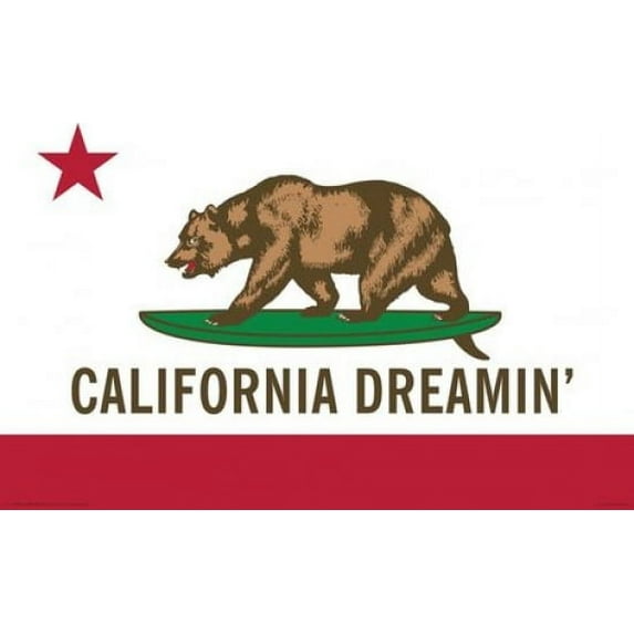 California Dreamin' - Flag Laminated Poster (24 x 36)