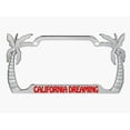 thumbnail image 1 of California Dreaming Palm Tree Style Metal License Plate Frame Personalized/Car Accessories Car Tag Holder Cover (Chrome/Red), 1 of 2