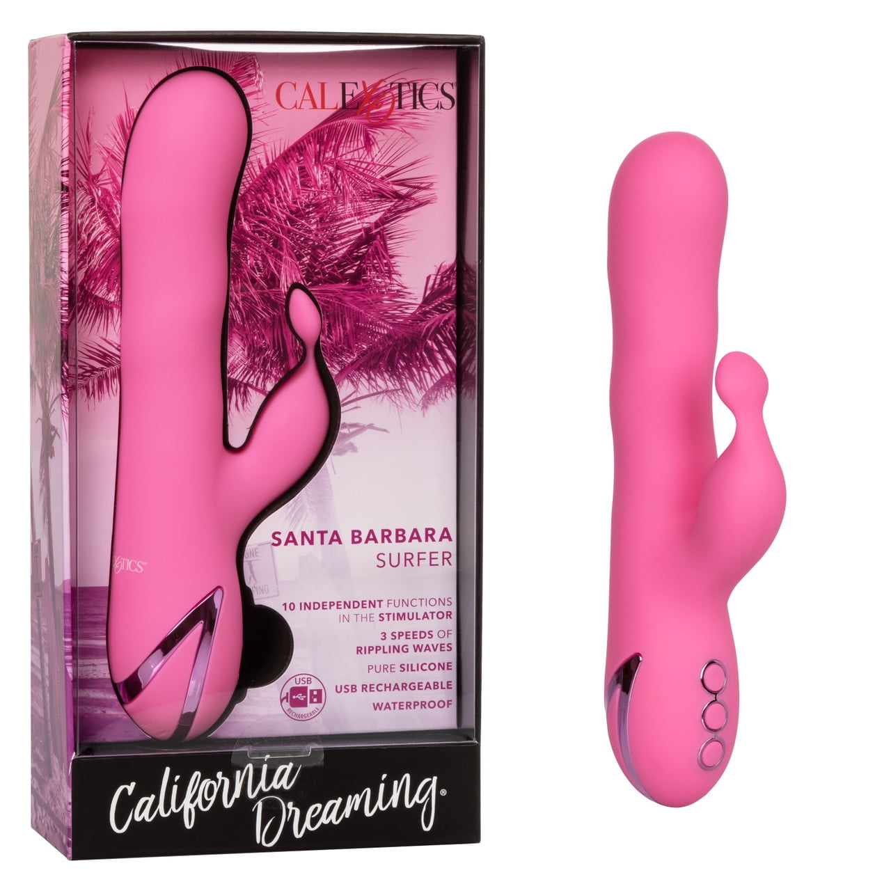 California Dreaming Santa Barbara Surfer Rabbit Vibrator, Pink - Walmart.com