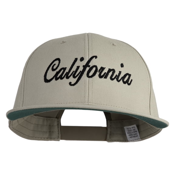 California Embroidered Brushed Cotton Twill High Profile Extra Size Cap - Khaki XL-3XL