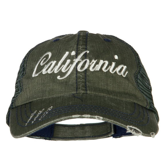 California Embroidered Low Profile Mesh Cap - Green OSFM