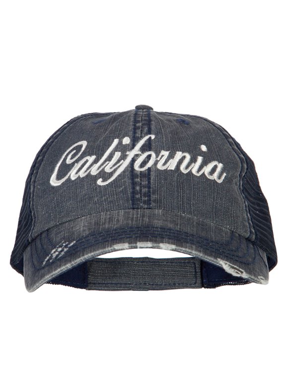 California Embroidered Low Profile Mesh Cap - Navy OSFM