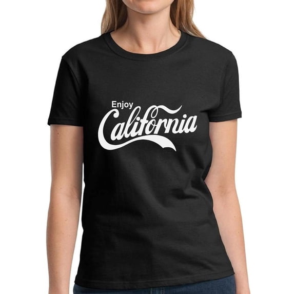 California Enjoy White Shirt for Women - S M L XL 2XL 3XL Cali Graphic Tee - Western USA State California Ladies T-Shirt Gift