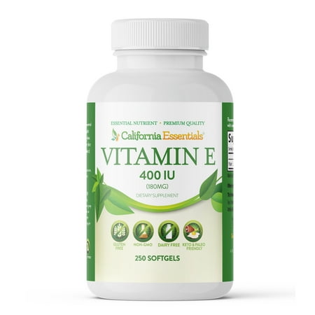 California Essentials Vitamin E 400IU Softgels, Immunity Boost Supplement, Count 250