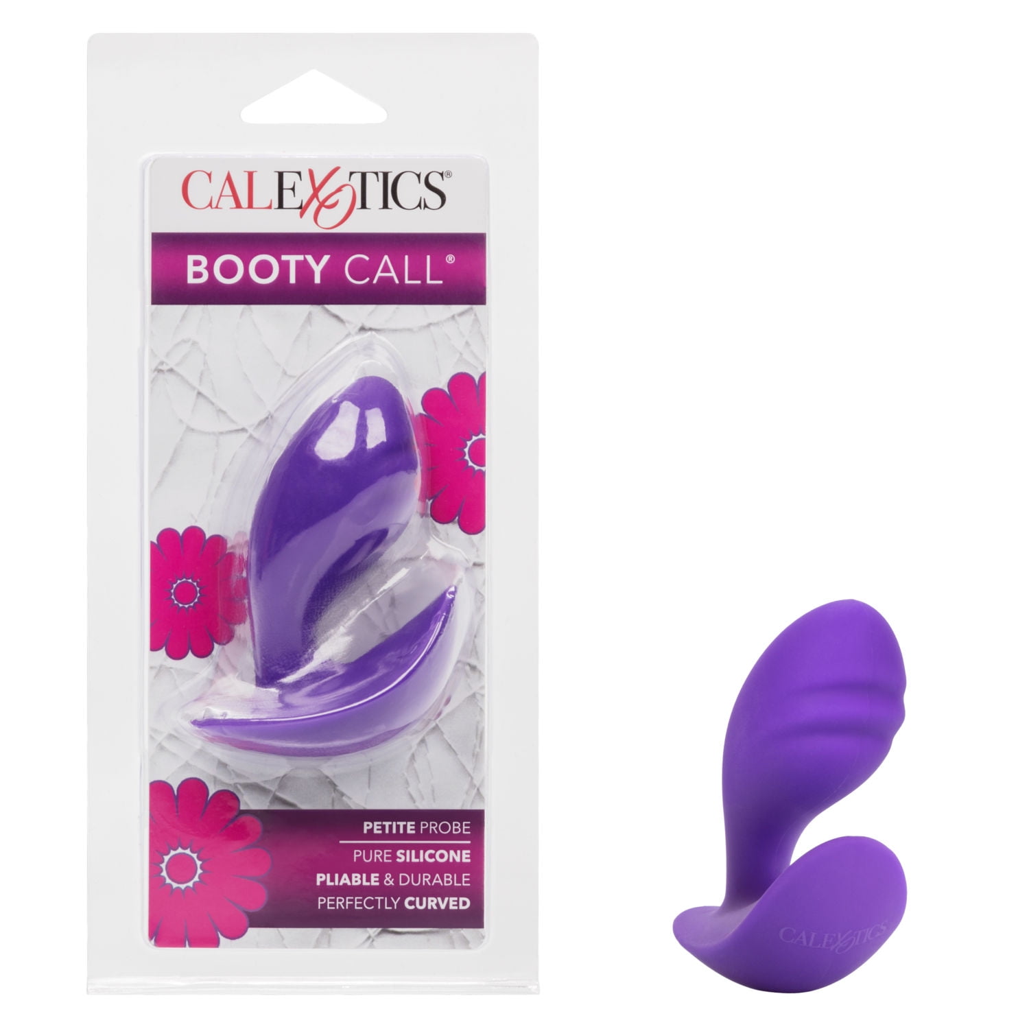 California Exotic Novelties Booty Call Anal Petite Probe Perfectly Curved Pilable Silicone, Purple