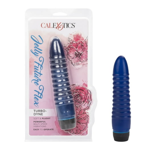 California Exotic Novelties Jelly Future Flex Multi-SpeedTurbo Soft Plushy Dyne Vibrator, Blue