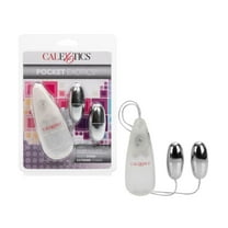 California Exotic Novelties Pocket Exotics Multi-Speed Vibrating Double Silver Bullets Vibrator, Silver