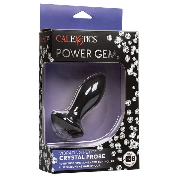 California Exotic Novelties Vibrating Jeweled Gem Anal Plug 10 Mode Thrusting Prostate Massager Sex Toy (Petite Black)