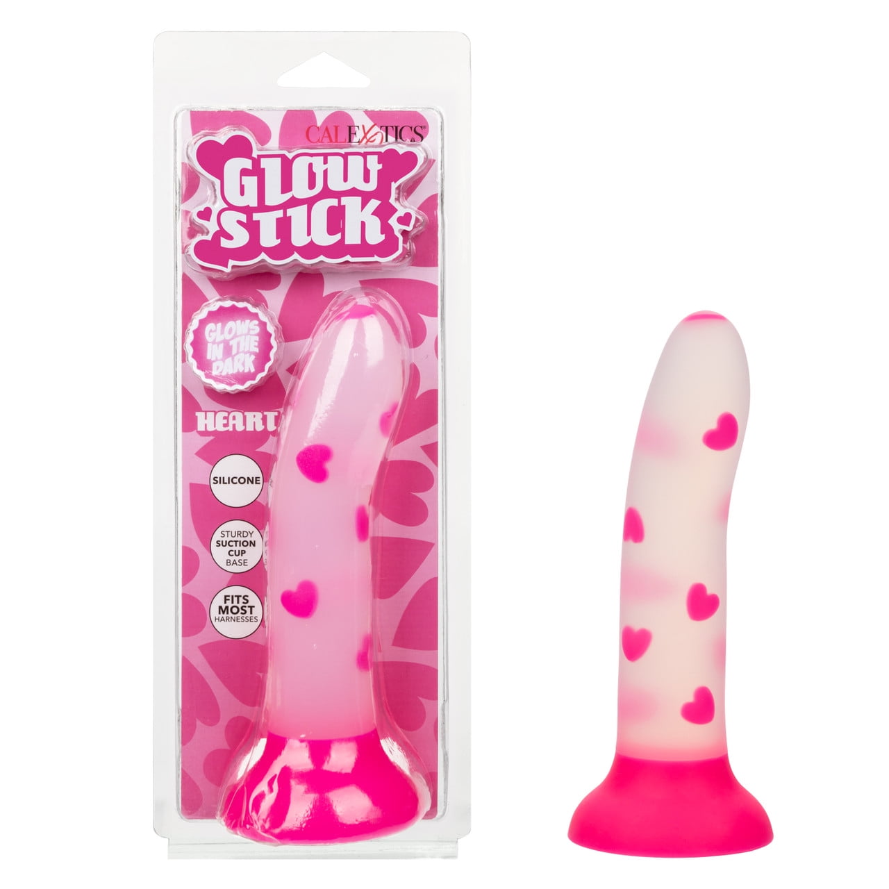 California Exotics Glow Stick Heart 6" Silicone Dildo with Suction Cup,  Pink - Walmart.com