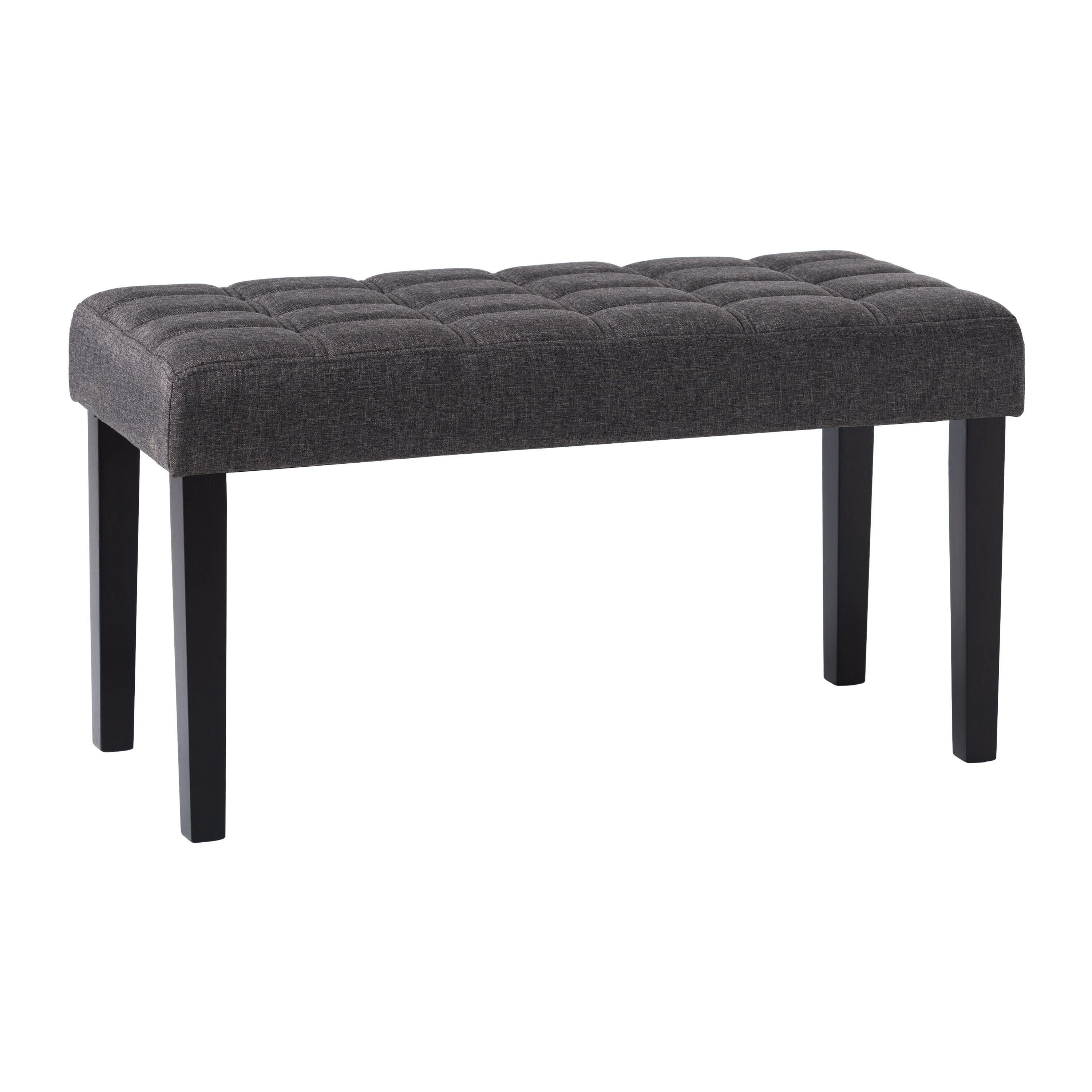 Perry Dark Gray Velvet Tufted Entryway Bench with Storage