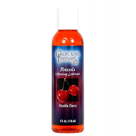 California Fantasies Razzels Flavored Water Based Personal Lubricant, Kissable Cherry 4 oz, Liquids