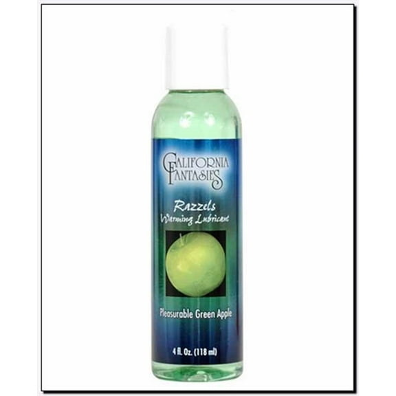 Razzels Warming Lubricant - Pleasurable Green Apple - 4 Oz. Bottle