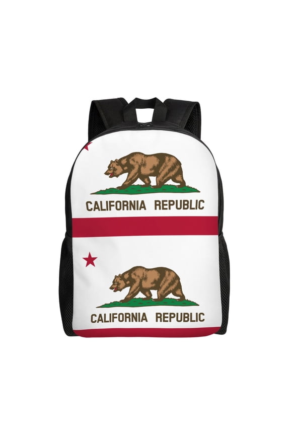 California Flag Backpack Travel Bag For Men Women Lightweight Back Pack With Laptop Compartmen