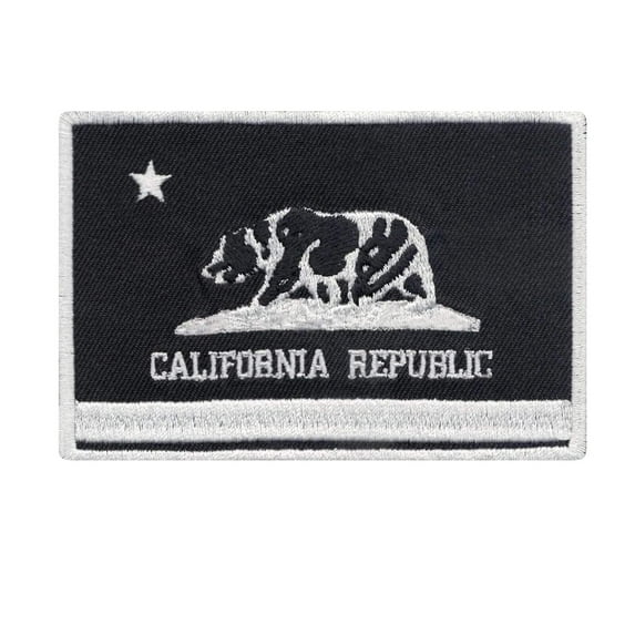 California Flag (Black) Iron On Patch